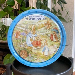 Vintage Peter Rabbit By Beatrix Potter Tin Box Whimsical Design & Storybook Char